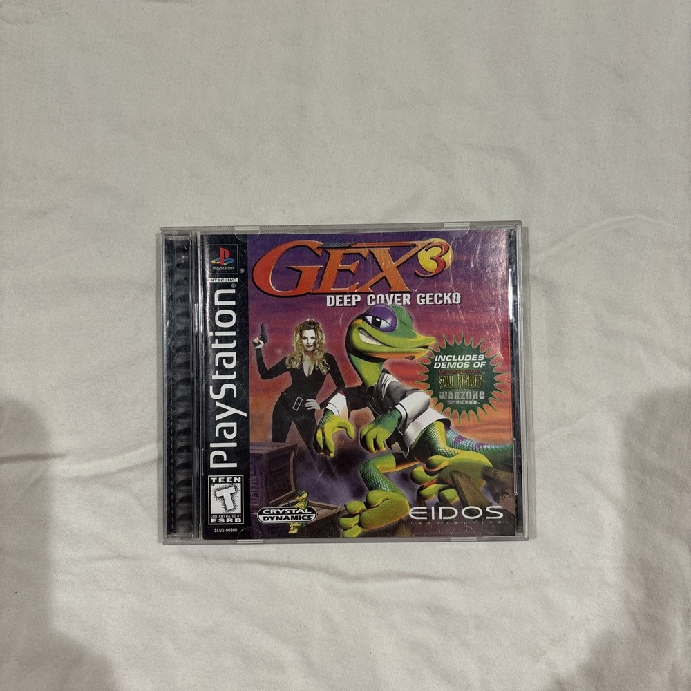 Gex 3 Deep Cover Gecko W/ Manual Sony Playstation 1 PS1. (1991)